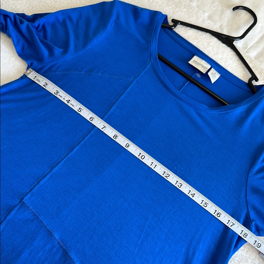 Zenergy by Chico’s Royal Blue Relaxed Asymmetrical Tunic Size 1 Equals to Size M - Picture 8 of 11